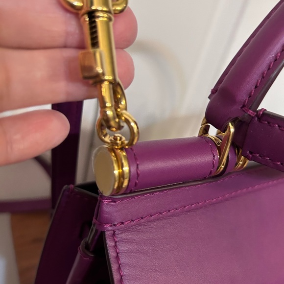 DOLCE & GABBANA Calfskin Small Sicily 58 Bag in plum color - Picture 7 of 16